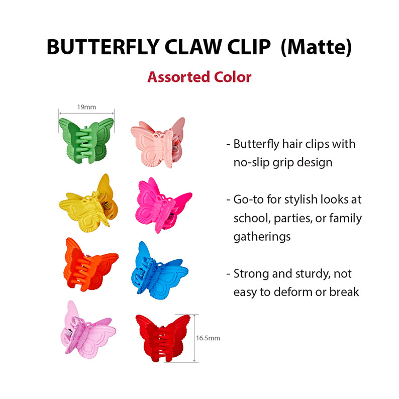 RED by KISS Kids Butterfly Claw Clip Matte 24pcs #PN22