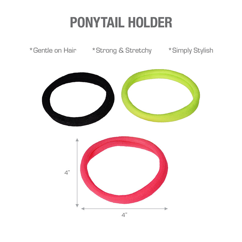 #Heb52 Ponytail Holder 6Pcs [Medium] [Assorted Color]