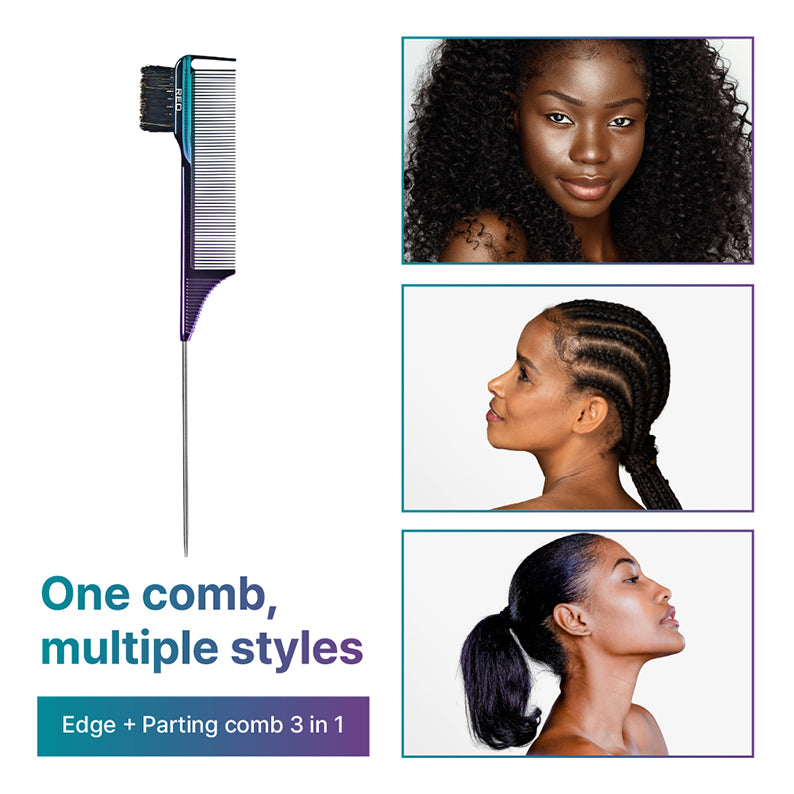 #Hh111 Peigne de séparation et de coupe 3 en 1 100 % poils de sanglier [fibre de carbone] [queue d'épingle]