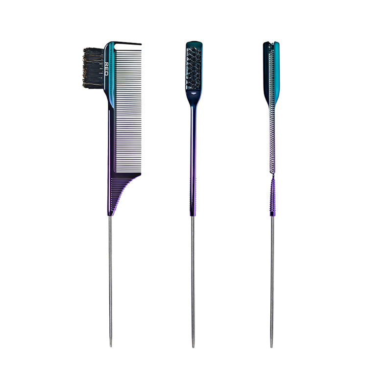 #Hh111 Peigne de séparation et de coupe 3 en 1 100 % poils de sanglier [fibre de carbone] [queue d'épingle]