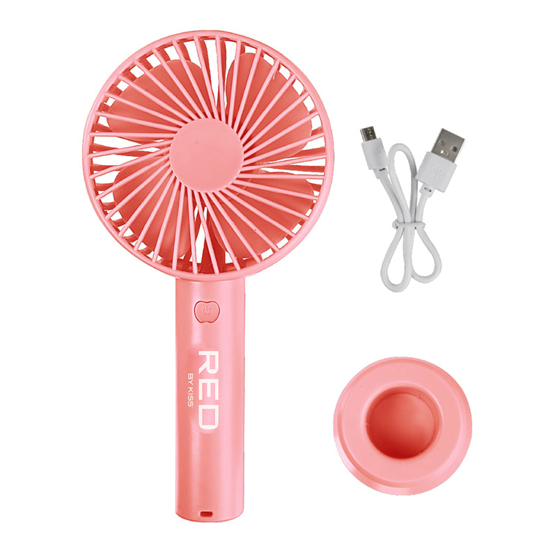 RED by KISS Portable Handheld Rechargerable Beauty Fan [PINK] #FAN04