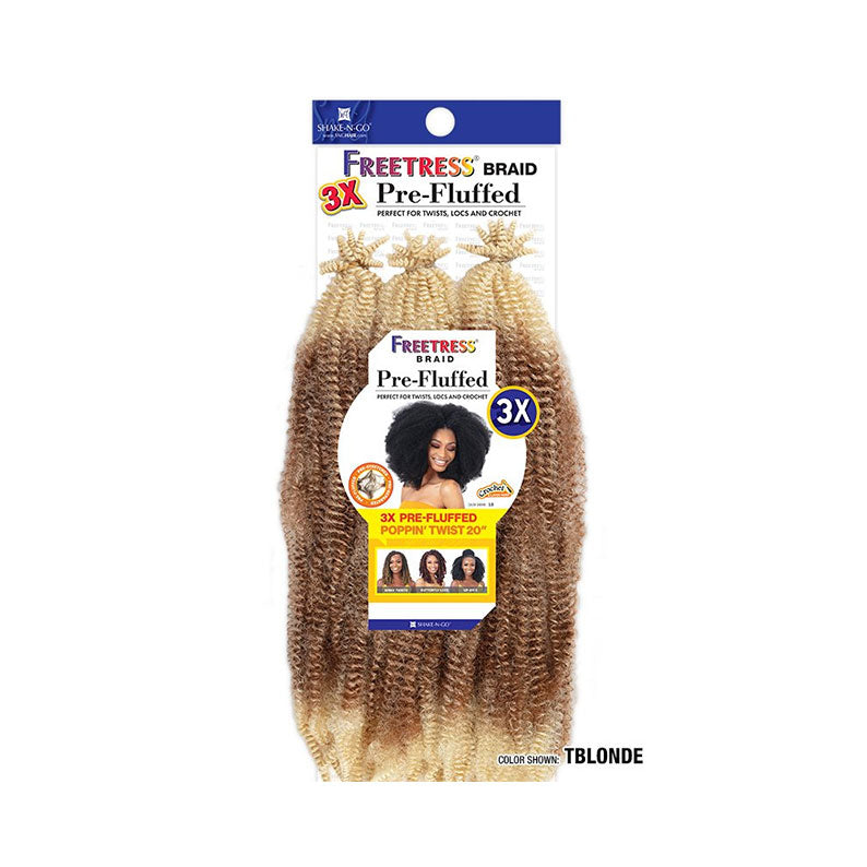 SHAKE N GO FREETRESS Braid 3x Pre-Fluffed Poppin' Twist 20"