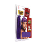 Durag soyeux et brillant traité à l'huile de coco de qualité supérieure avec longue queue #21106 [VIOLET]
