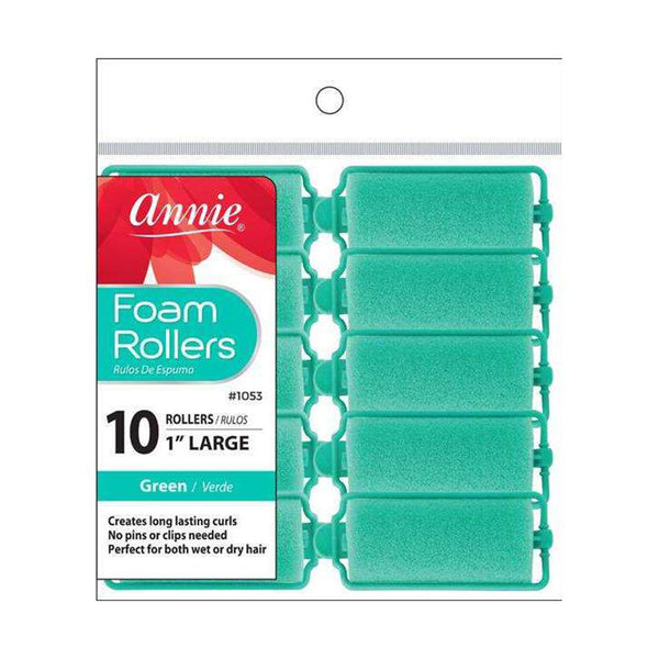 ANNIE #01053 Foam Rollers 10ct [LARGE] [GREEN]