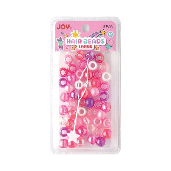 ANNIE JOY #01893 Large Beads 50ct [ASSORTED PINK & PURPLE GLITTER]