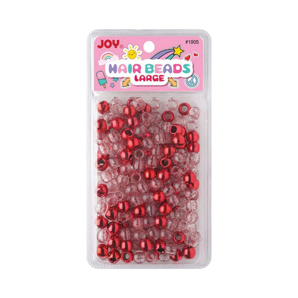 ANNIE JOY #01905 Grandes perles 240 carats [ROUGE MÉTALLISÉ ET PAILLETTES]