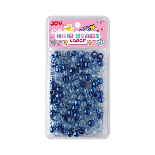 ANNIE JOY #01907 Large Beads 240ct [BLUE METALLIC & GLITTER]