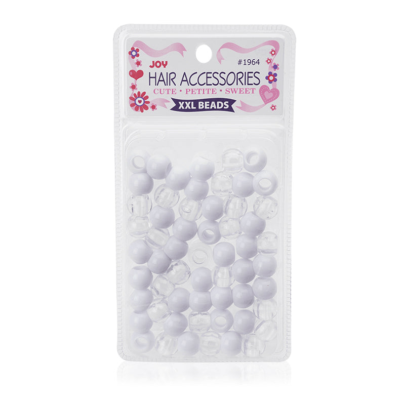 ANNIE JOY #01964 Round Beads XX-Large [WHITE & CLEAR]