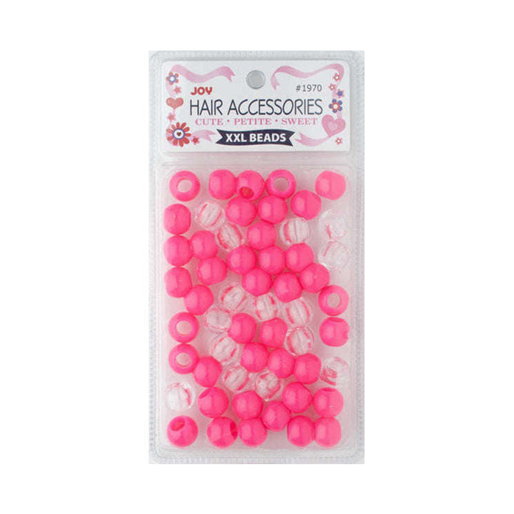 ANNIE JOY #01970 Round Beads XX-Large [NEON PINK & CLEAR MIX]