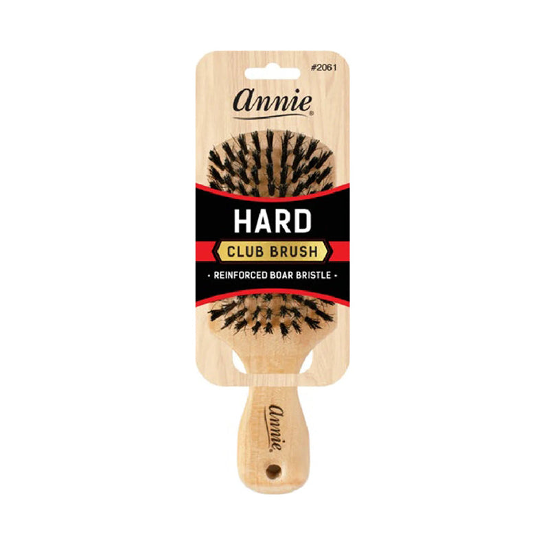 Annie hard club wooden paddle boar and nylon bristle hair brush with reinforced bristles and handle