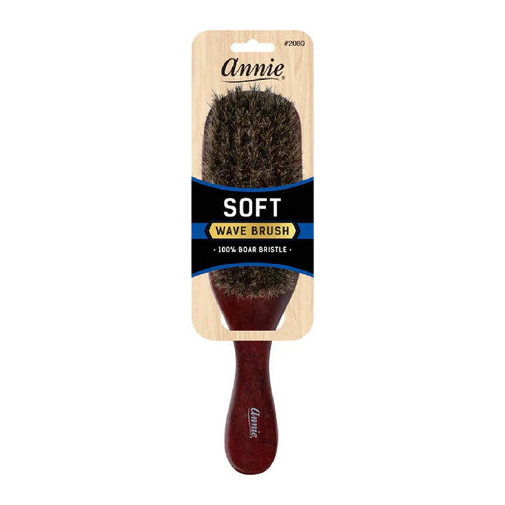 ANNIE #02080 100% Pure Boar Bristles Soft Wave Brush [DARK BROWN]