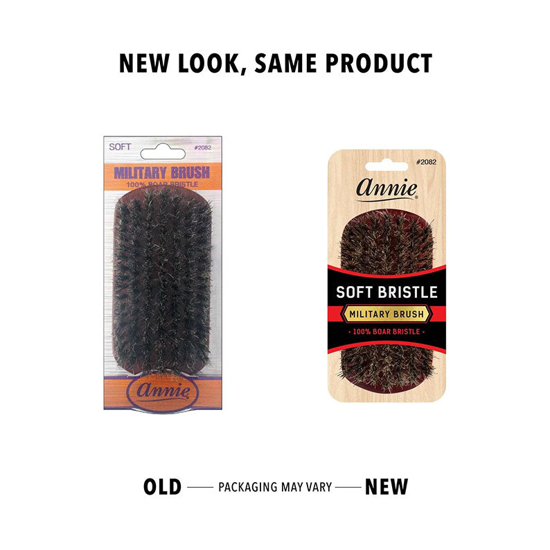 #02082 Brosse militaire douce en poils de sanglier 100 % purs [Brun foncé]