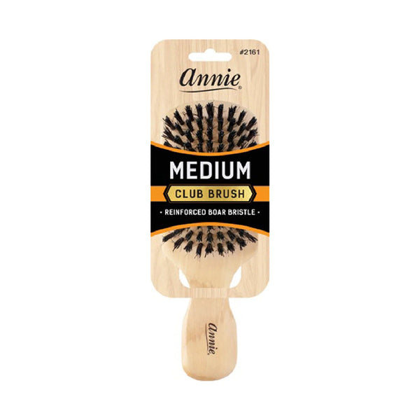 ANNIE #02161 Boar & Nylon Bristles Medium Club Brush [LIGHT BROWN]