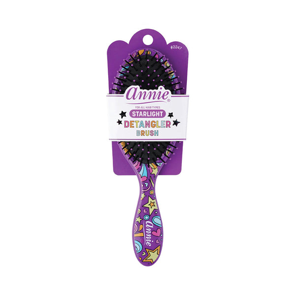 ANNIE #02247 Detangling Round Paddle Brush [PURPLE STARLIGHT]