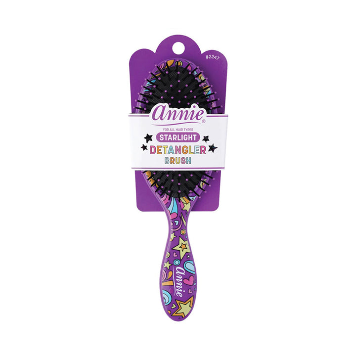 ANNIE #02247 Detangling Round Paddle Brush [PURPLE STARLIGHT]