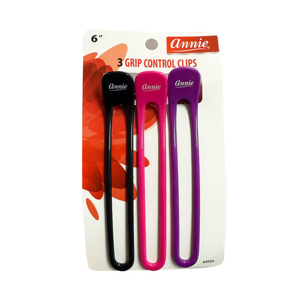 ANNIE #03130 Grip Control Clip 6" 3ct [ASSORTED COLOR]