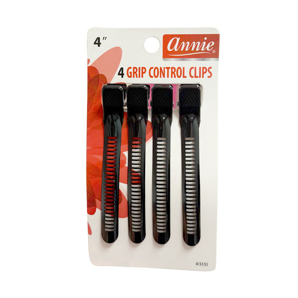 ANNIE #03131 Grip Control Clips 4" 4ct [BLACK]