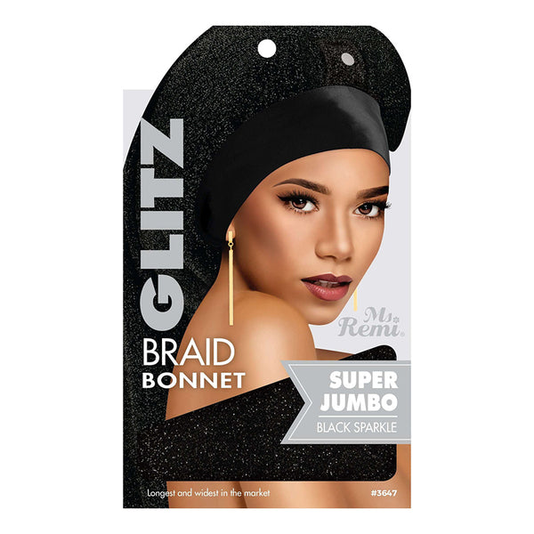 ANNIE MS. REMI GLITZ #03647 Braid Bonnet Jumbo X Large [BLACK]