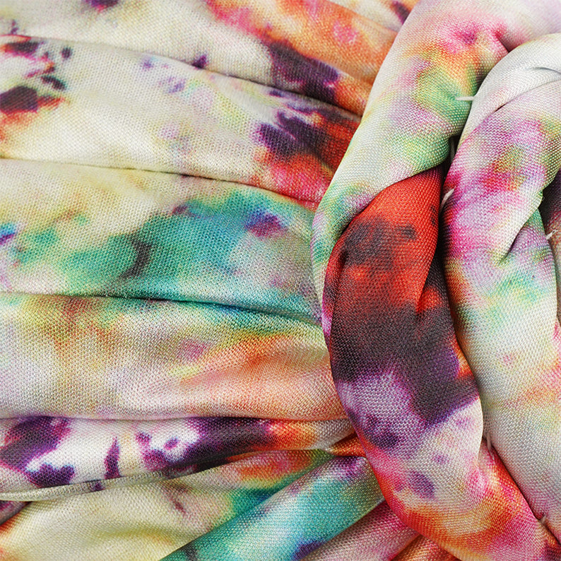 Turban pré-noué soyeux à nœud supérieur [couleurs assorties] #3658