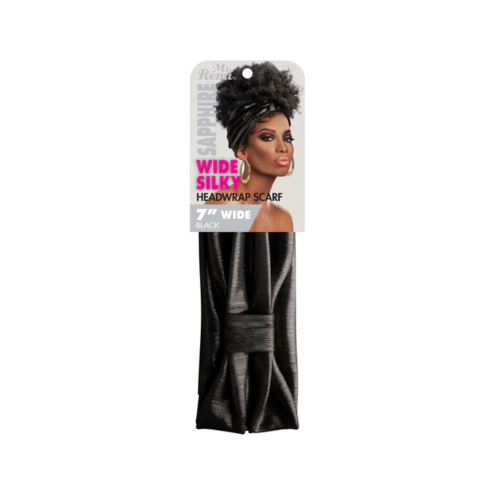 ANNIE SAPPHIRE #03673 Wide Stretchy Headwrap Scarf [BLACK]