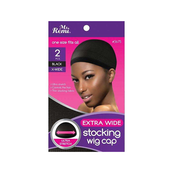 ANNIE MS. REMI #03675 Extra Wide Stocking Wig Cap 2ct [BLACK]