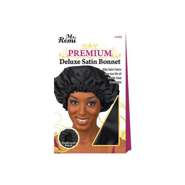 ANNIE MS. REMI PREMIUM #04566 Deluxe Satin Bonnet [BLACK]