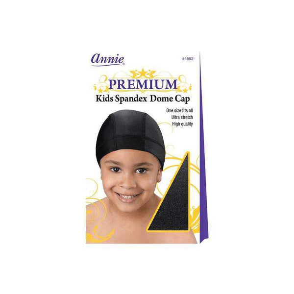 ANNIE PREMIUM #04592 Kids Spandex Dome Cap [BLACK]