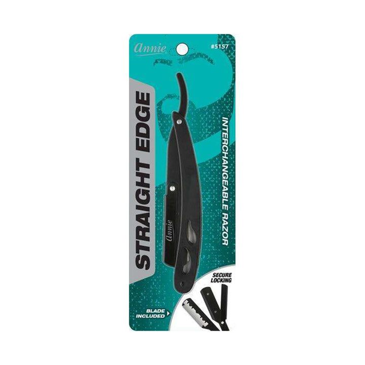 ANNIE #05157 Straight Edge Razor [MATTE BLACK]