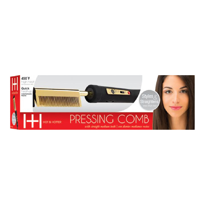 ANNIE HOT & HOTTER #05838 Pressing Comb [MEDIUM STRAIGHT TEETH]