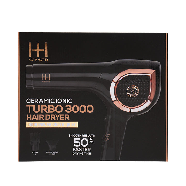 ANNIE HOT & HOTTER #05909 Ceramic Ionic Turbo 3000 Hair Dryer