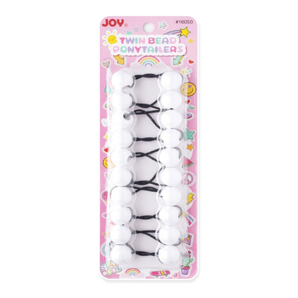 ANNIE JOY #16050 Twin BeadS Ponytailer 20mm 10ct [WHITE]