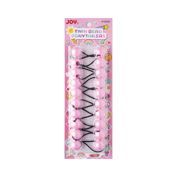 ANNIE JOY #16056 Twin Beads Ponytailers 10ct [PINK]