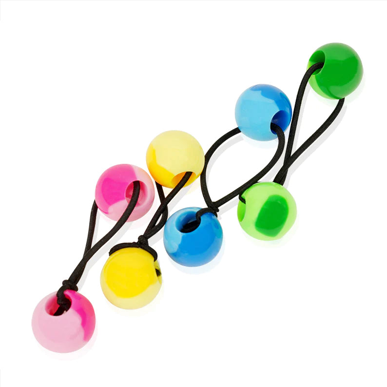 ANNIE Twin Bead Ponytailers 2-Tone [Assorted Color] #16139
