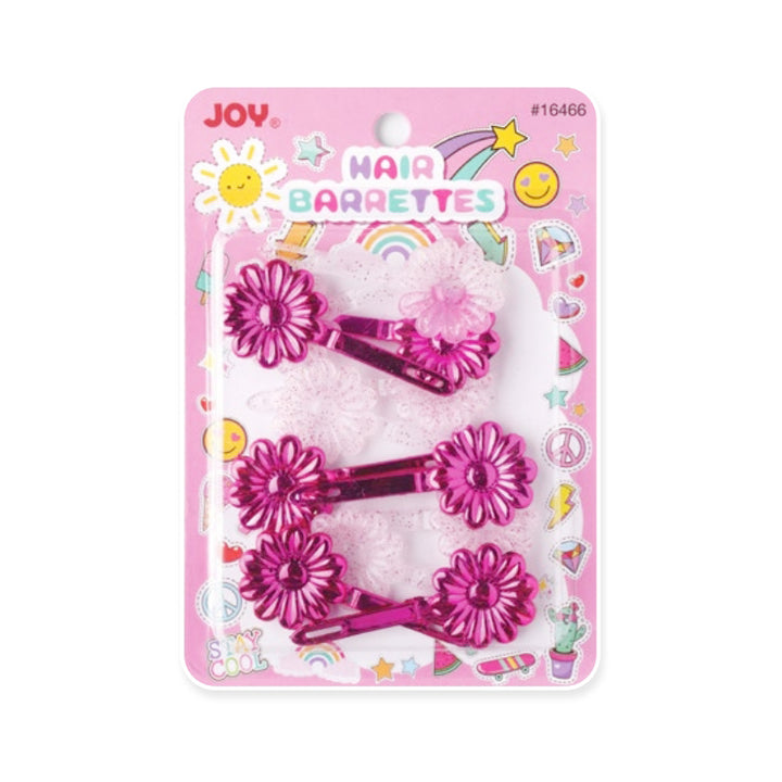 ANNIE JOY #16466 Hair Barrettes Daisy 12ct [ASSORTED PINK]