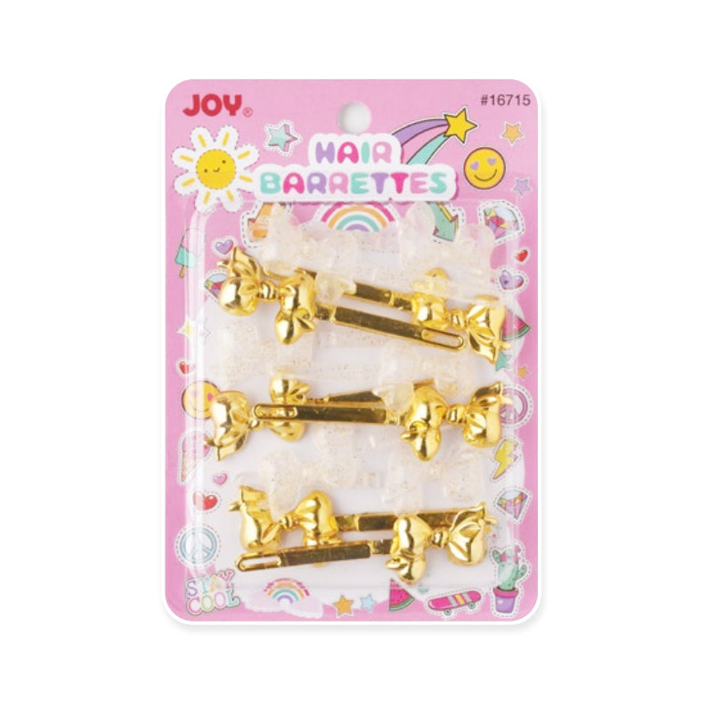 Joy #16715 Hair Barrettes Ribbon 12ct [Assorted Gold] – Hera Beauté