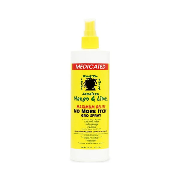 JAMAICAN MANGO & LIME No More Itch Gro Spray, Maximum Relief [Mentholated] 16oz