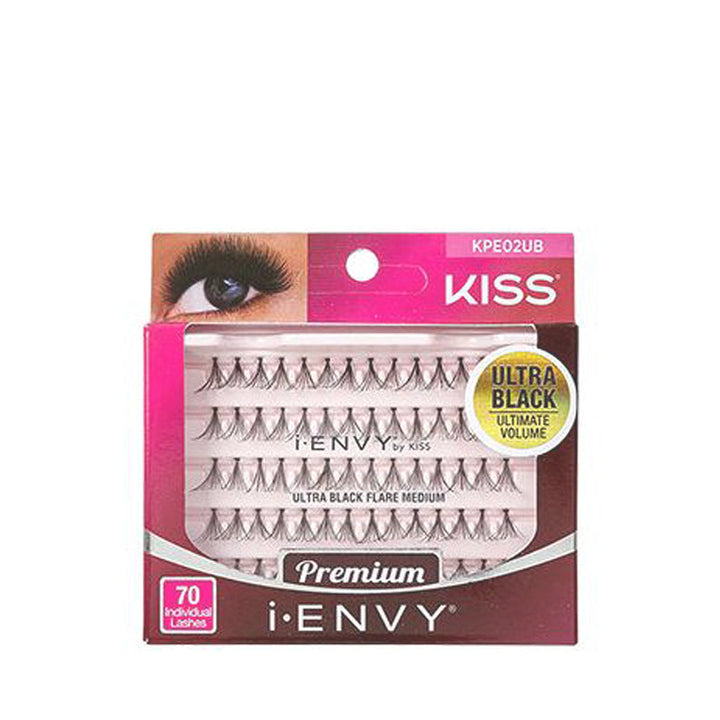 KISS iENVY 2X Volume Ultra Black Knotted #KPE02UB FLARE MEDIUM