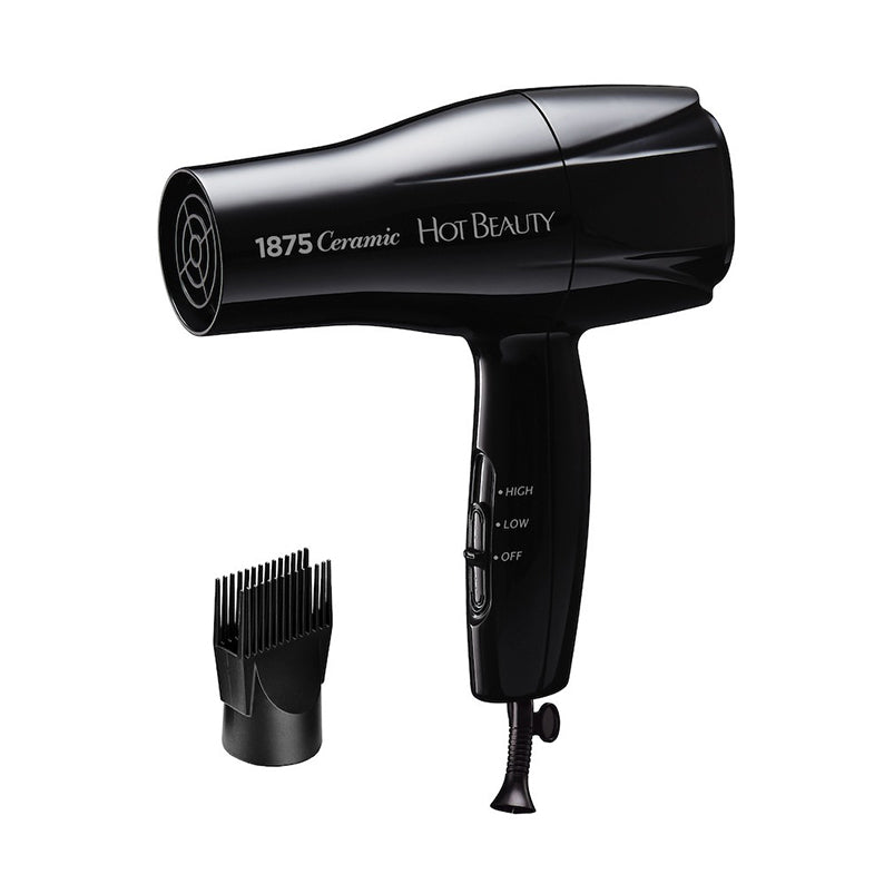 RED BEAUTY by KISS ceramic styling hair dryer black 1875W compact with concentrator nozzle and comb attachment