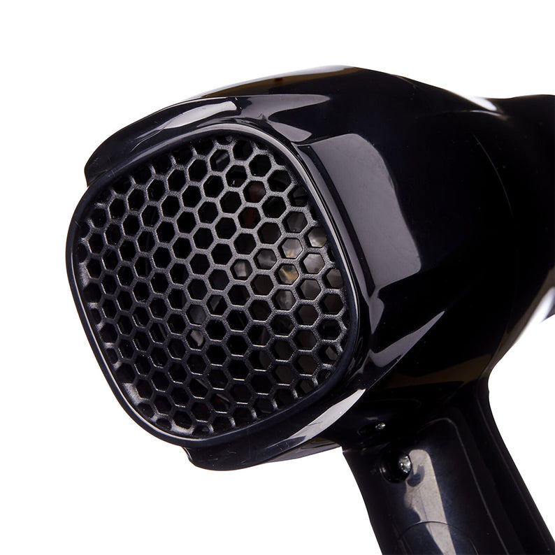 RED BEAUTY by KISS black ceramic styling hair dryer with honeycomb rear grille and ergonomic handle