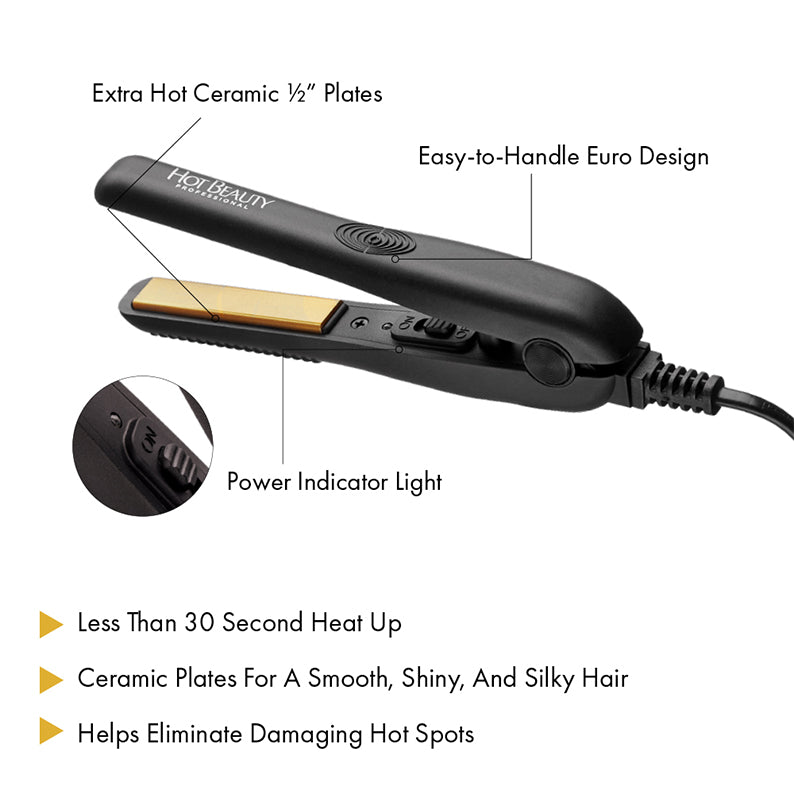 RED by KISS Hot Beauty Ceramic Mini Flat Iron [BLACK] #HFIM050NB