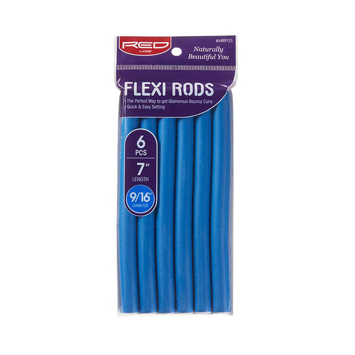 RED by KISS Flexi Rods 7" Length 9/16" Diameter 6pcs [BLUE] #HRF05