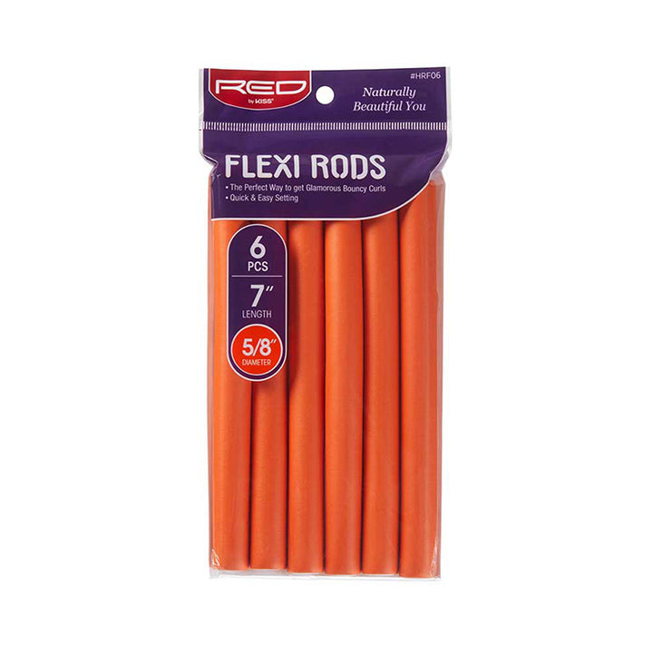 RED by KISS Flexi Rods 7" Length 5/8" Diameter 6pcs [ORANGE] #HRF06