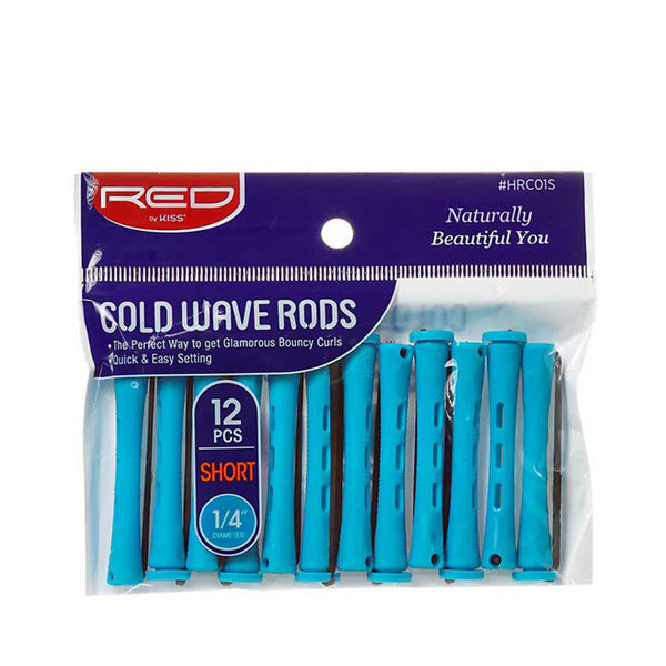 RED by KISS  Cold Wave Rods Short 1/4" 12pcs [BLUE] #HRC01S