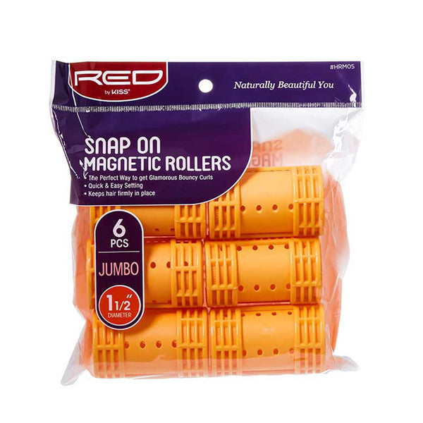 RED by KISS Snap on Magnetic Roller  1 1/2" 6pcs [ORANGE] #HRM05