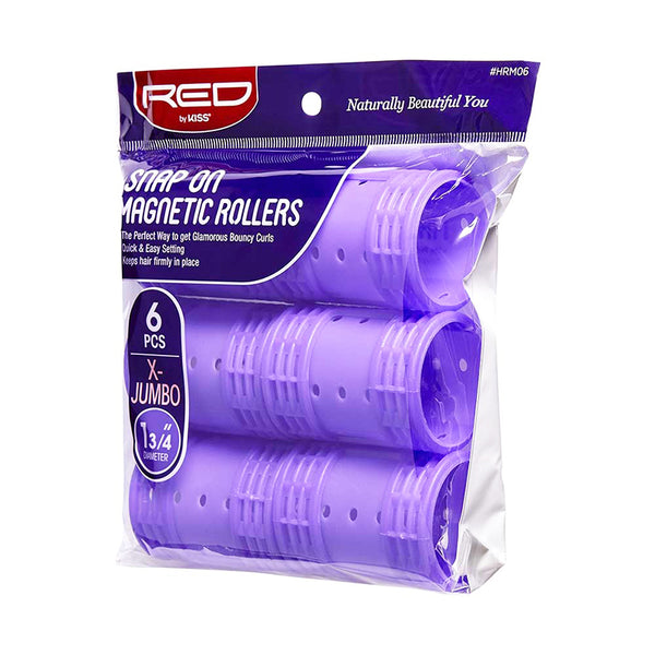 RED by KISS Snap On Magnetic Roller X Jumbo 1 3/4" 6pcs [PURPLE] #HRM06