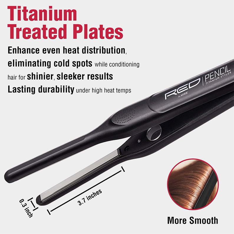 RED by KISS #FITS030 Titanium Styler Pencil Flat Iron 3/10"