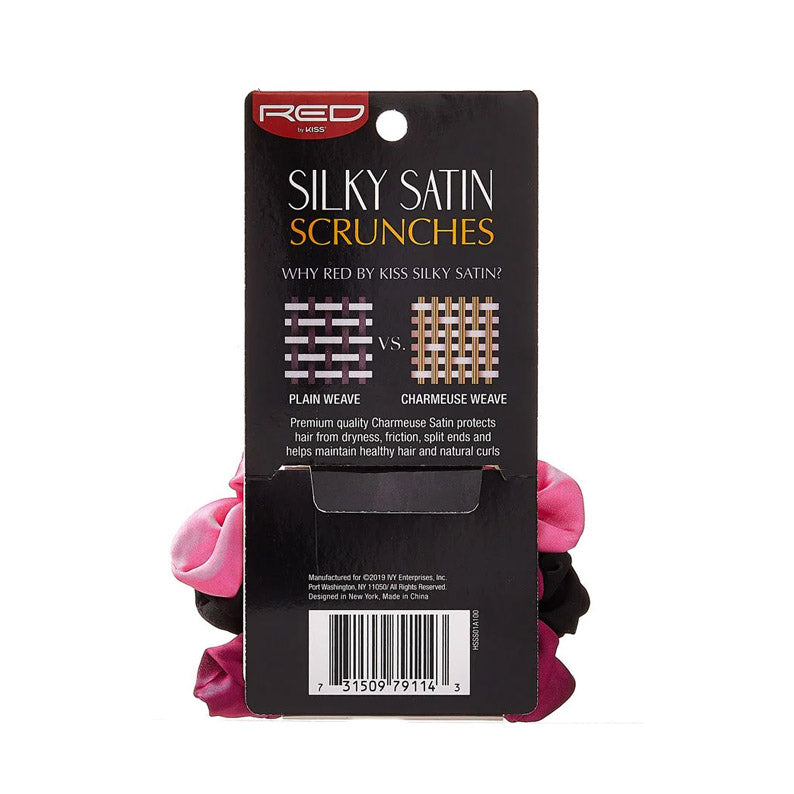 RED Silky Satin Scrunchies [Assorted Color] #HSSS01A