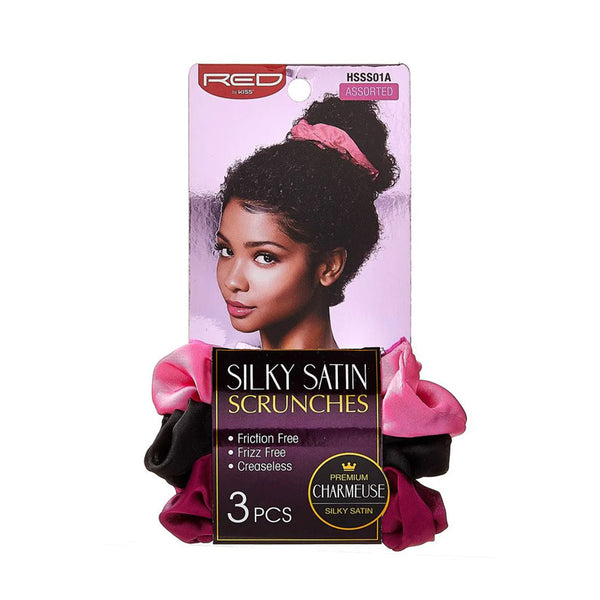 RED Silky Satin Scrunchies [Assorted Color] #HSSS01A