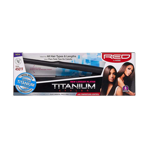 RED by KISS Titanium Styler Flat Iron 1/2 inch #FITS050TN