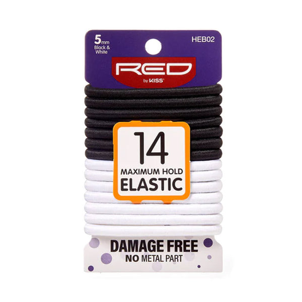 RED by KISS Elastic Hair Band 5mm 14ct [BLACK & WHITE] #HEB02